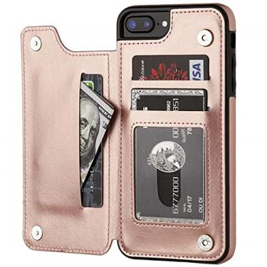 Imagem de Capa de telefone flip retro de couro de luxo para iphone 14 13 12 11 pro max mini xr x xs max 8 7 6 s 6 plus 5s se3 2022 2020, ouro rosa, para iphone 5 5s se