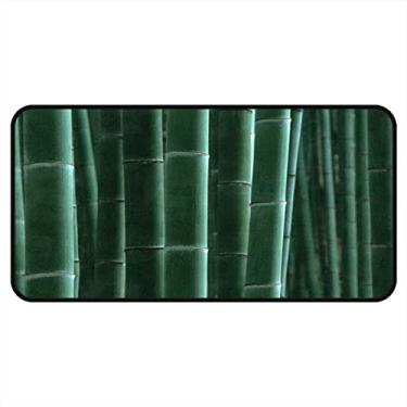 Imagem de Tapetes de cozinha verde escuro bambu área de cozinha tapetes e tapetes antiderrapante tapete de cozinha tapetes de porta de entrada laváveis para chão de cozinha escritório em casa pia lavanderia interior exterior 101,6 x 50,8 cm