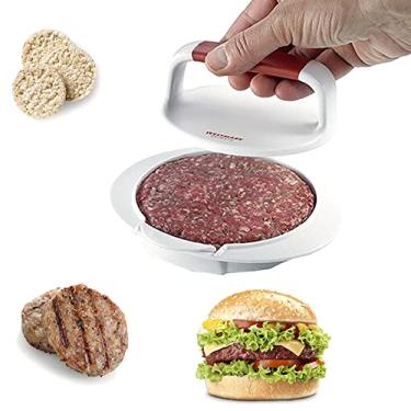 Imagem de Home Hambúrguer Prensa Hambúrguer Carne Grelha Sanduíche Prensa Molde Ferramenta de Cozinha ABS Hambúrguer Kit para Cozinhar Bacon Paninis, Branco, 16 * 6 cm
