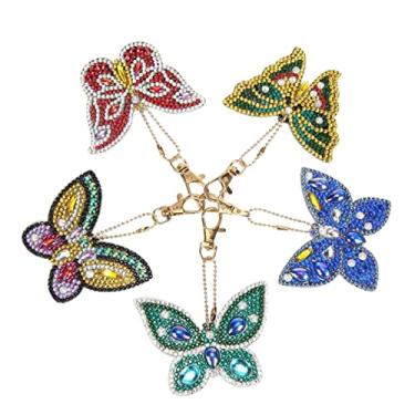 Imagem de ADOCARN Conjunto De 5 Unidades Chaveiro Decoração Artesanal Acessórios De Pintura De Strass Broca Em Forma Carro