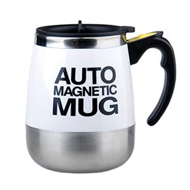 Imagem de EVERY- Caneca elétrica de agitação automática de aço inoxidável caneca de café com mistura magnetizada para chá, leite e chocolate quente, proteína de cacau