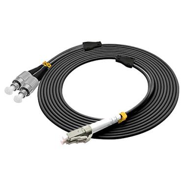 Imagem de Jeirdus 40 metros LC para FC Outdoor Armored Duplex 62,5/125 OM1 Cabo de fibra óptica jumper, multimodo 40 m LC-FC