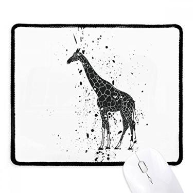 Imagem de Mousepad Mexican Giraffe Simples Preto e Branco Borda Costurada Tapete Borracha Gaming Pad