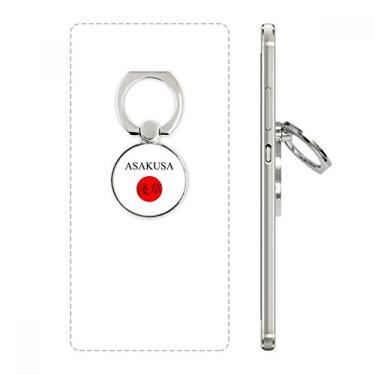Imagem de Suporte de anel de telefone com bandeira do sol vermelha do nome da cidade japonesa Asakusa com laço ajustável