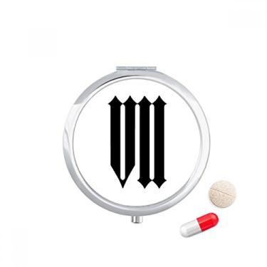 Imagem de Numerais romanos Sete em preto Silhouette Pill Case Pocket Medicine Storage Box Dispenser Recipiente