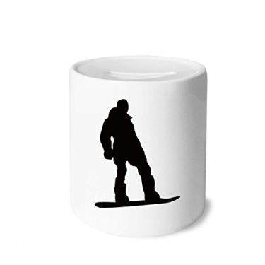Imagem de DIYthinker Skateboarding Sport Black Outline Padrão Dinheiro Caixa Cerâmica Porta-Moedas Presente