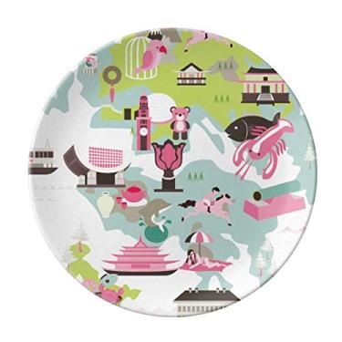 Imagem de Mapa de Hong Kong Famoso da China Prato Decorativo de Porcelana Salver Prato de Jantar