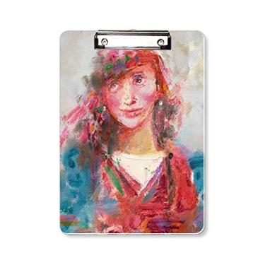 Imagem de Red Scarf Girl XJJ Prancheta para pintura a óleo pasta, bloco de escrita A4
