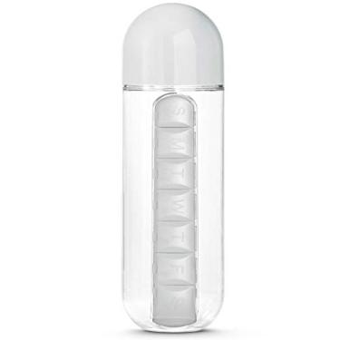 Imagem de Squeeze 600ml com Porta Comprimidos TopGet Branco