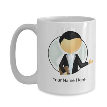 Imagem de Caneca de café personalizada para advogados, ideias para amantes de advogados, meninos e meninas Amor - Caneca de café de 425 g