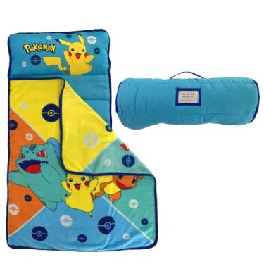 Imagem de Franco Travesseiro e cobertor macio para crianças pequenas, perfeito para pré-escola/creche/viagem/saco de dormir, tapete de soneca de 53 x 114 cm, Pokemon