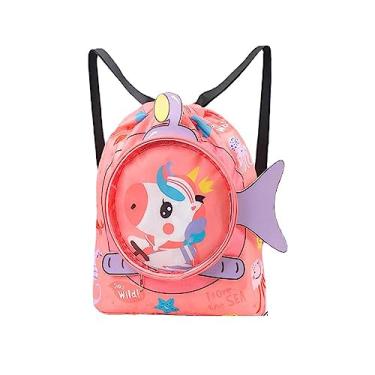 Imagem de Animal Fofo Mochila de Praia Mochila de Natação Ao Ar Livre Crianças Saco de Natação Meninas Mochila de Praia Mochila Molhado e Seco Natação Multicolor (S pequena besta)