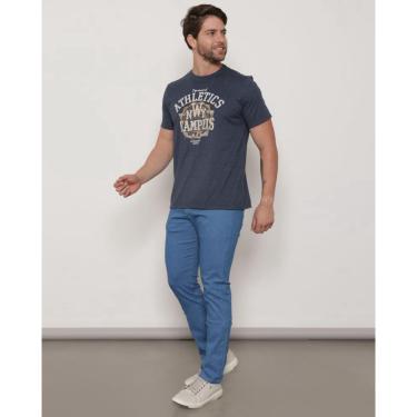 Imagem de Calça Jeans Masculina Reta Com Bolso Azul Claro