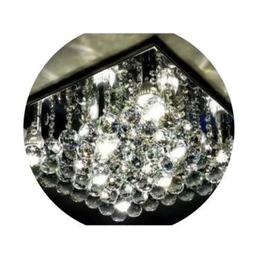 Imagem de Lustre Luminária Pendente Cristal K9 Base Em Aço Inox Barato - Casa Cr