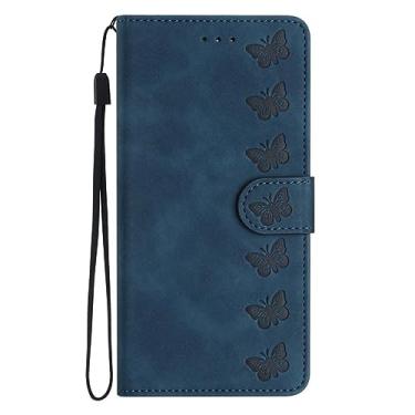 Imagem de Capa de telefone carteira para Samsung Galaxy Note 20 Ultra 10 9 8 A7 A6 A8 Plus 2018 A3 J3 J5 2016 J7 2017 Capa de couro borboleta, azul, para Samsung Note 10 Plus