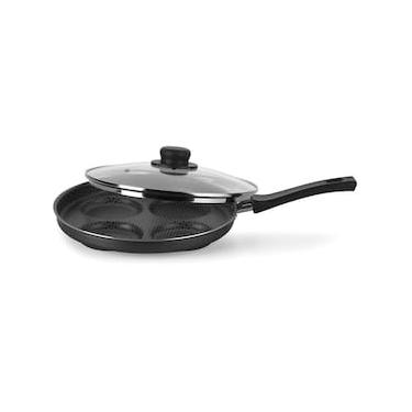 Imagem de Frigideira para Ovos Multiflon Gourmet com Revestimento Antiaderente Ultra 7 Preta e Tampa - 26 cm