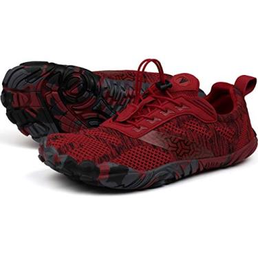 Imagem de Joomra Tênis feminino de corrida descalço | Tênis minimalista com bico largo | Zero Drop, W20 | Vermelho, 10.5-11
