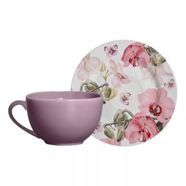 Imagem de Conjunto com 6 Xícaras de Chá com Pires Encanto 250ml