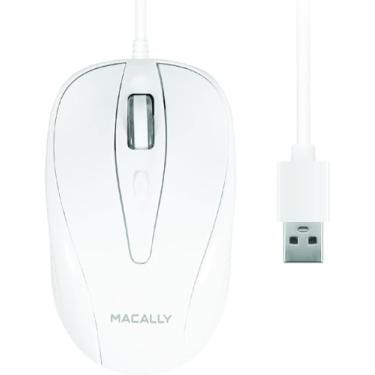 Imagem de Mouse com fio Macally USB com 3 botões, roda de rolagem e cabo longo de 1,5 m, compatível com Apple MacBook Pro/Air, iMac, Mac Mini, laptops, computador desktop e PC Windows (TURBO)