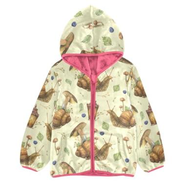 Imagem de Conto de fadas retrô da floresta cogumelos e caracóis jaqueta de lã infantil meninas agasalhos infantis meninos lã rosa roupas de bebê menino 3T, Cogumelos e caracóis da floresta retrô de conto de