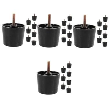 Imagem de Veemoon 32 Peças pernas do sofá tapete de pés de cadeira pára-choque redondo de borracha ruido ruído mobília niveladores de pés de móveis tirantes para pernas de sofá ajustável Rosa tabela