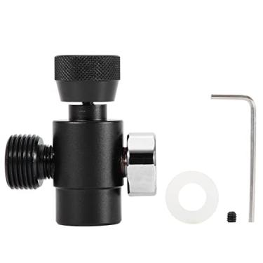 Imagem de Kit de conector de adaptador de recarga de cilindro de tanque de enchimento de CO2 OKJHFD para fluxo de refrigerante, cilindro fácil de instalar e de recarga(with meter-black)