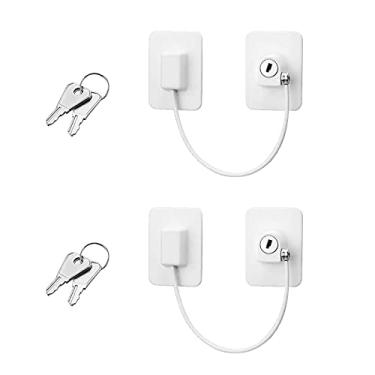 Imagem de Fechadura de porta de janela, atualização 2024 Restrictor de cabo adesivo com chaves Fechaduras de segurança para bebês e crianças, bloqueio de segurança, antifurto, trava de proteção, fivela, cabo de