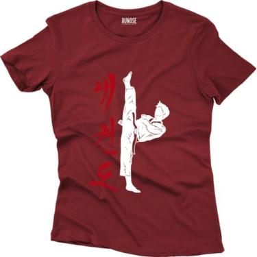 Imagem de Camiseta Algodão Feminina kanji Tamanho:GG;Cor:Vinho