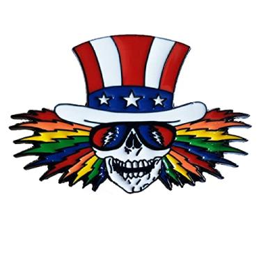 Imagem de C&D Visionary Grateful Dead Uncle Sam Bolts Broche de lapela de metal, vermelho, azul, branco, amarelo