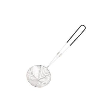 Imagem de Colher de escumadeira de coador de aranha, concha de aço inoxidável com cabo longo para fritura de cozinha