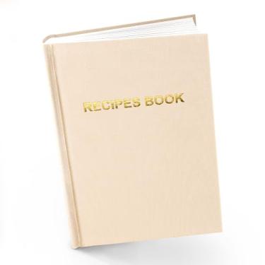 Imagem de Notewells Elegante diário de receitas de capa dura – livro de receitas em branco para criações culinárias pessoais – livro de receitas perfeito para organizar e escrever suas próprias receitas (bege)