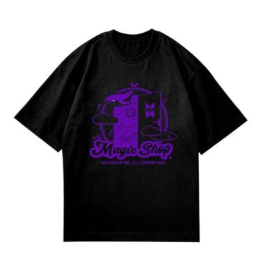 Imagem de Camiseta estampada do álbum Magic Shop do 10º aniversário, "So Show Me I Ll Show You" Camiseta de algodão, Preto, 3G