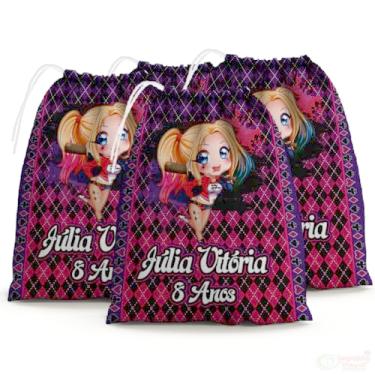 Imagem de Sacolinhas Surpresa Personalizada Tecido Arlequina Cute (Sacolinhas 15x20, Unidades, 20)