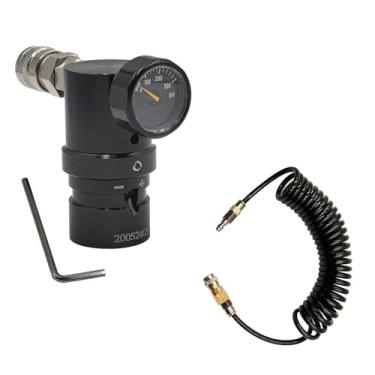 Imagem de Regulador HPA de baixa pressão MR Reg GEN2 Micro CO2 ajustável com saída de Foster US 2202 20psi a 200psi para pistola de airsoft PCP Paintball (regulador com mangueira)