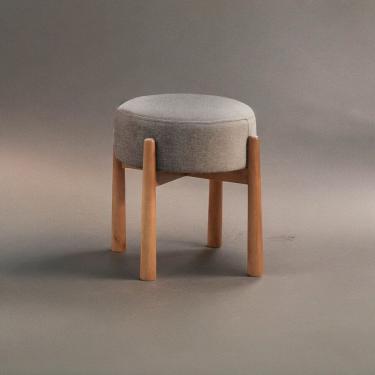 Imagem de Puff Banqueta Lotus Luxo Madeira Maciça Cappuccino