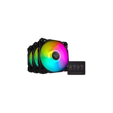 Imagem de Kit com 3 Ventoinhas ASUS TUF Gaming TF120, 120mm, Led ARGB, Preto - 90DA0030-B00030