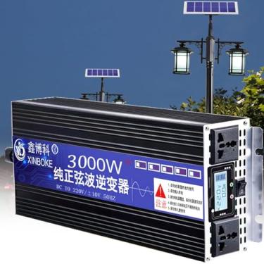 Imagem de Inversor de onda senoidal pura 3000W 5000W 5500W 6000W DC 12V -72V a 220V AC Conversor de carro com display LCD e tomadas 2AC, para barco de acampamento de caravana de carro, 3000W, 220Vto12