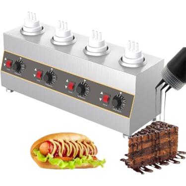 Imagem de Aquecedor elétrico de molho de queijo, aquecedor comercial de molho de comida de 480 W, dispensador de aquecedor de molho multifuncional, máquina aquecedora de líquido de chocolate com geléi