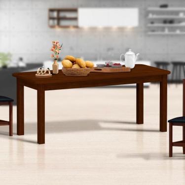 Imagem de Mesa De Jantar Para 8 Lugares Madeira Maciça Safira Castanho Shop JM