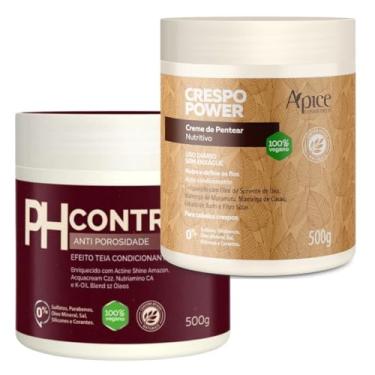 Imagem de Kit Crespo Power Apse Creme De Pentear + Mascara Ph Control Anti Porosidade Capilar 500g