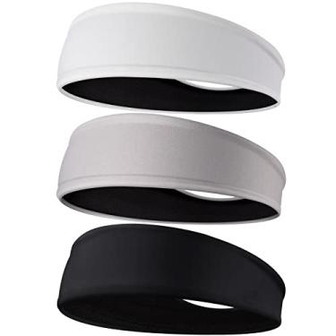 Imagem de Braylin Bandanas masculinas, pacote com 3 faixas de suor para treino para homens, faixas esportivas refrescantes para corrida, crossfit, fitness, ioga, ciclismo, caminhadas, elásticas, absorção de suor, antiderrapante