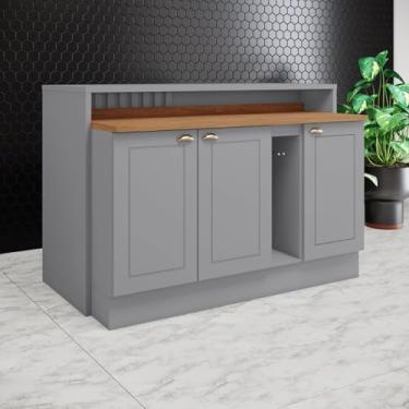 Imagem de Kit Ilha Gourmet 3 Portas com Tampo Cinza