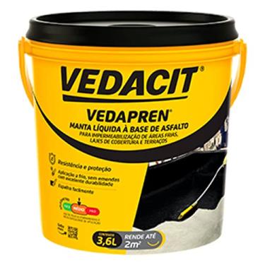 Imagem de Manta Líquida Vedapren Parede, Preto, 3.6 L, Vedacit