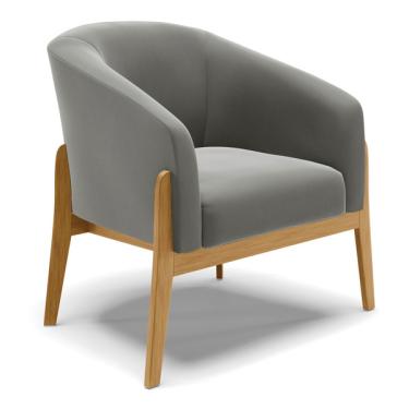 Imagem de Cadeira Sala De Jantar Base De Madeira Stella Suede D03 - D'r