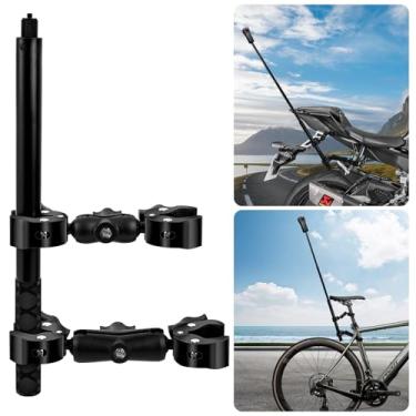 Imagem de Kalofaye Suporte duplo para guidão de motocicleta com bastão de selfie invisível para filmagem de rastreamento, adequado para GoPro Hero 12/11/10/9/8 Insta360 ONE X/ONE/EVO