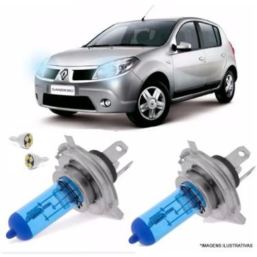 Imagem de Lâmpada Super Branca Farol Sandero 08 Até 11 Efeito Xênon H4 - Tech On