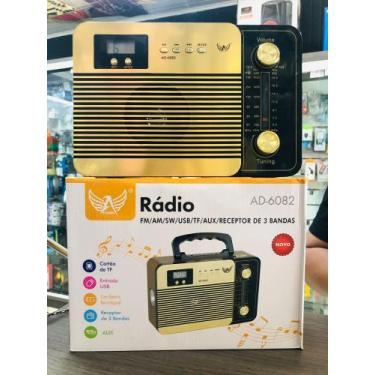 Imagem de Rádio Recarregável AD-6082 FM/AM/SW/USB/TF/AUX/RECEPTOR DE 3 BANDAS - 