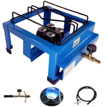 Imagem de Fogão Industrial Fogareiro 1 Boca Alta Pressão Lx Completo com Kit Man