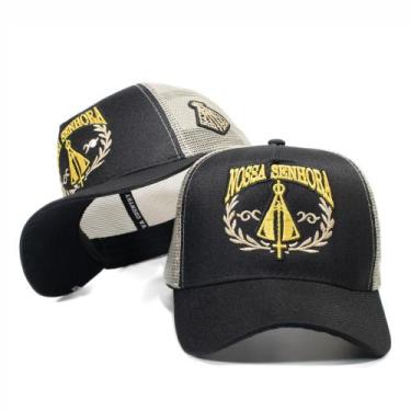 Imagem de Boné Nossa Senhora Aparecida Trucker Telinha Ajustável Varias Cores Mo