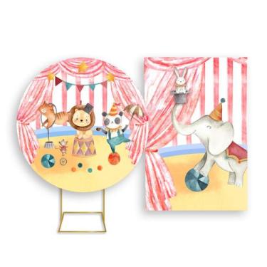 Imagem de Painel De Festa Redondo 1,50x1,50 + Painel Vertical 1,50x2,20 -  Anima